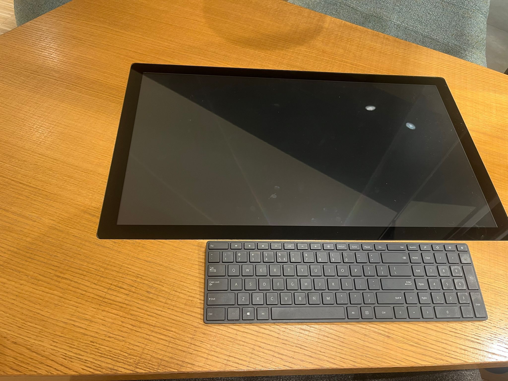 Workspace before professional cleaning